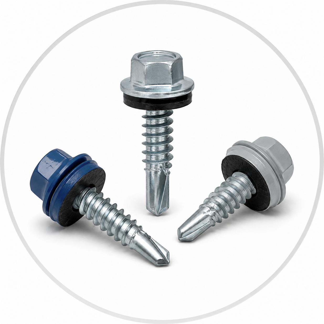Vít bắn tôn đầu lục giác, có long đền cao su chống dột